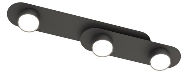 Lampada da soffitto in acciaio STILO 3 nera da interno 3xGX53