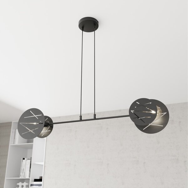 Lampada a sospensione in acciaio XOTIC 2 nero 2xE27