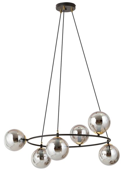 Lampadario a Sospensione AZURA 6 in Acciaio e Vetro 6xE14