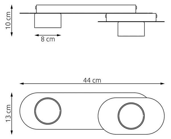 Lampada da soffitto in acciaio STILO 2 nera da interno 2xGX53
