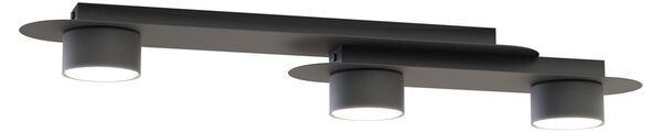 Lampada da soffitto in acciaio STILO 3 nera da interno 3xGX53