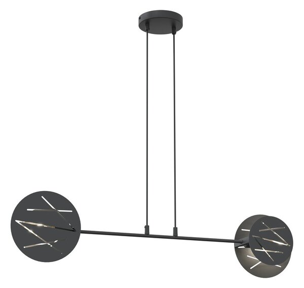 Lampada a sospensione in acciaio XOTIC 2 nero 2xE27