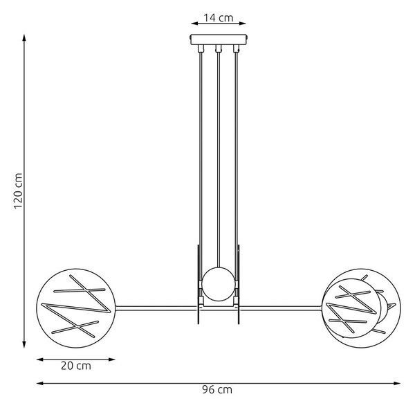 Lampadario a sospensione in acciaio XOTIC 4 nero 4xE27