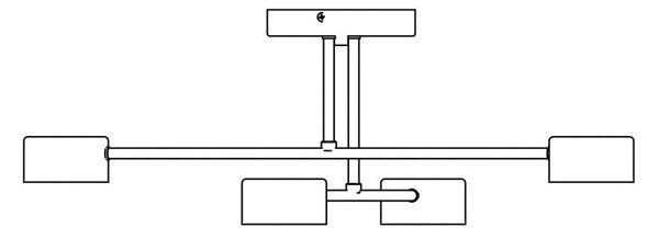 Lampada da soffitto in acciaio HALO 4 bianco/nero 4xGX53