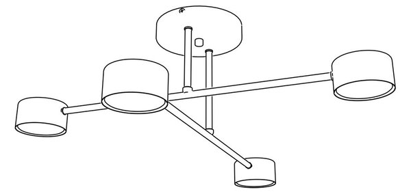 Lampada da soffitto in acciaio HALO 4 bianco/nero 4xGX53