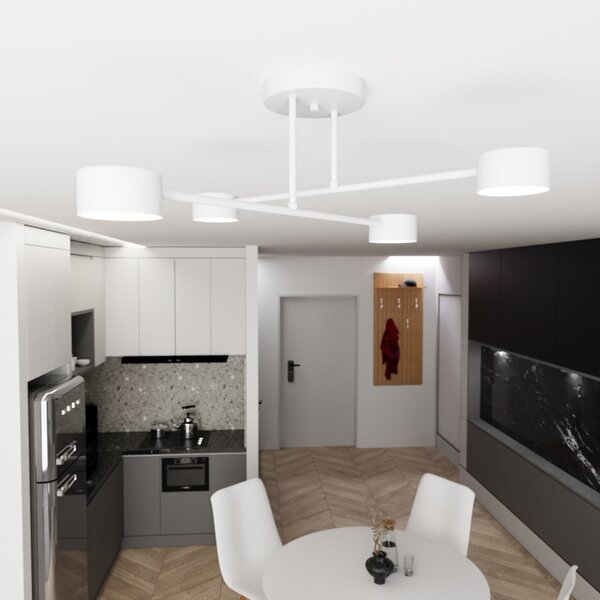 Lampada da soffitto in acciaio HALO 4 bianco/nero 4xGX53