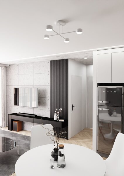 Lampada da soffitto in acciaio HALO 4 bianco/nero 4xGX53