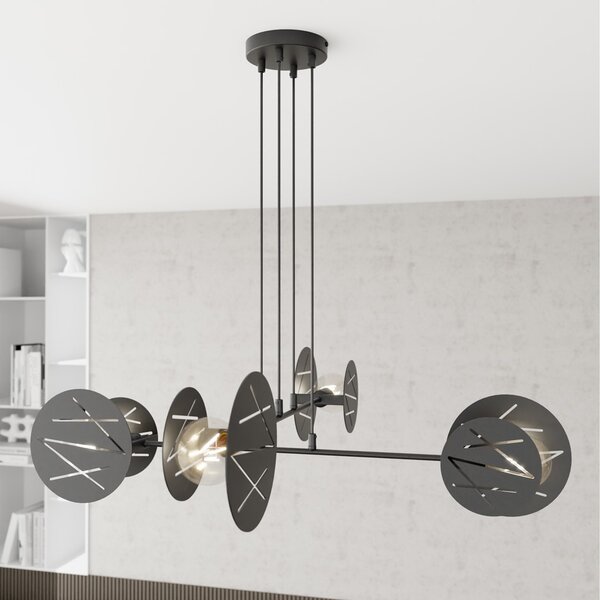 Lampadario a sospensione in acciaio XOTIC 4 nero 4xE27