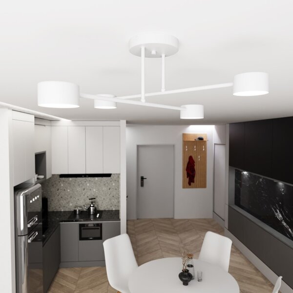 Lampada da soffitto in acciaio HALO 4 bianco/nero 4xGX53