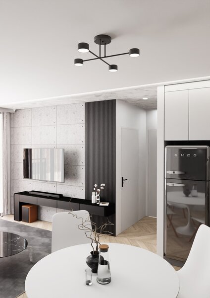Lampada da soffitto in acciaio HALO 4 bianco/nero 4xGX53