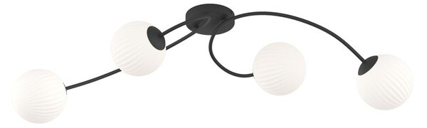 Lampada da soffitto in acciaio e vetro VIBRA 4 da interno 4xE14