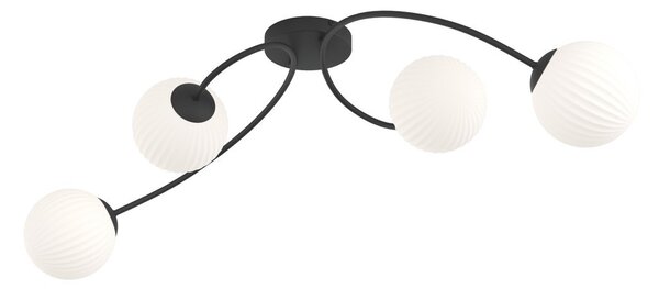 Lampada da soffitto in acciaio e vetro VIBRA 4 da interno 4xE14