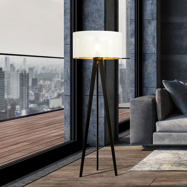 Lampada da Terra in Acciaio e Tessuto ASTON 1 E27