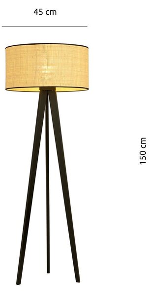 Lampada da Terra in Acciaio e Tessuto ASTON 1 E27