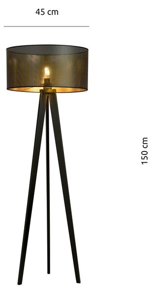 Lampada da Terra in Acciaio e Tessuto ASTON 1 E27