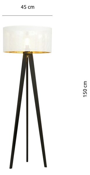 Lampada da Terra in Acciaio e Tessuto ASTON 1 E27