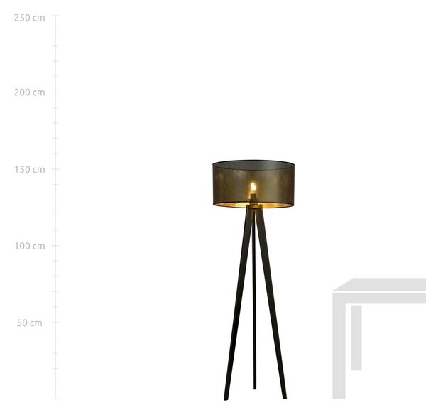 Lampada da Terra in Acciaio e Tessuto ASTON 1 E27