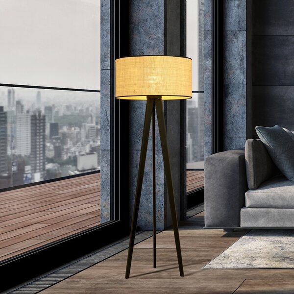 Lampada da Terra in Acciaio e Tessuto ASTON 1 E27