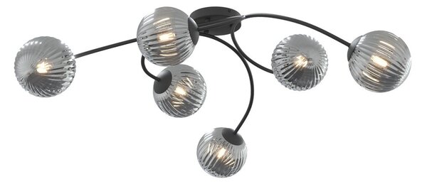 Lampada da soffitto in acciaio e vetro VIBRA 6 da interno 6xE14