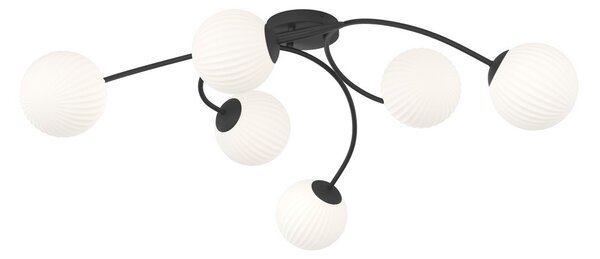Lampada da soffitto in acciaio e vetro VIBRA 6 da interno 6xE14