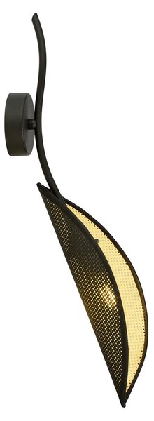 Applique da Parete in Acciaio e Tessuto LOTUS K1 Nero E14