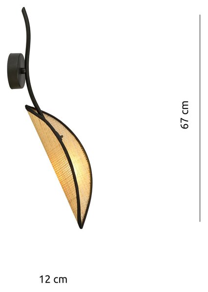 Applique da Parete in Acciaio e Tessuto LOTUS K1 Nero E14
