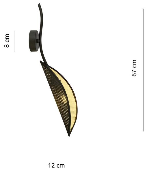 Applique da Parete in Acciaio e Tessuto LOTUS K1 Nero E14
