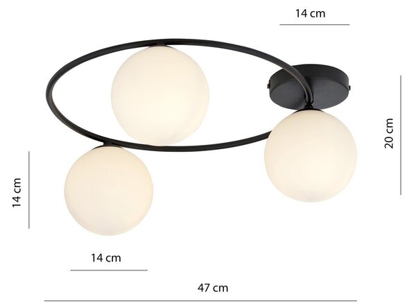 Lampada da soffitto in acciaio SOPRA 3 da interno 3xE14