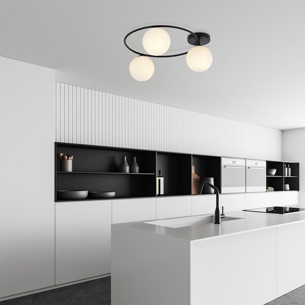 Lampada da soffitto in acciaio SOPRA 3 da interno 3xE14