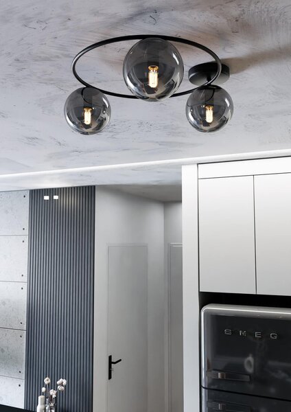 Lampada da soffitto in acciaio SOPRA 3 da interno 3xE14