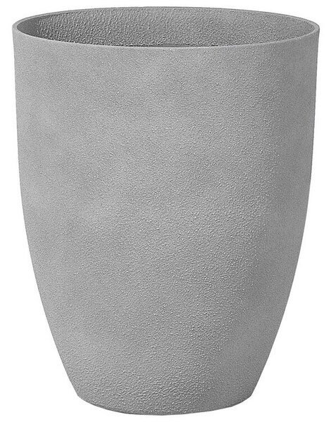 Vaso per piante in pietra grigia in poliresina 43 x 43 x 52 cm per interni ed esterni Beliani