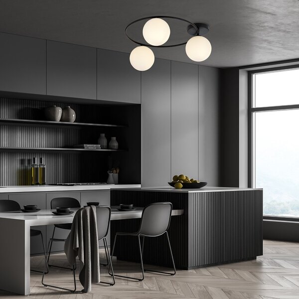 Lampada da soffitto in acciaio SOPRA 3 da interno 3xE14
