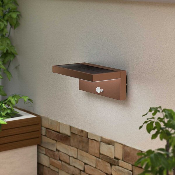 Applique LED Solare Minimal Corten con Sensore di Movimento Colore Bianco Naturale 4.000K