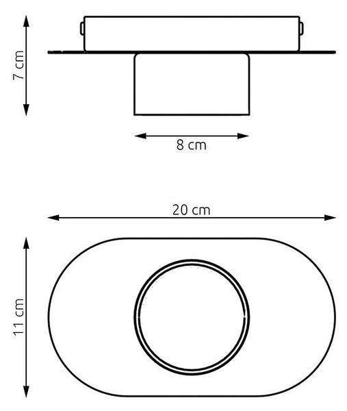 Lampada da soffitto in acciaio STILO 1 GX53 nera da interno