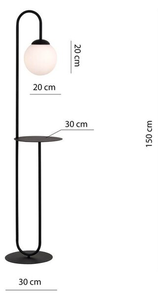 Lampada da terra in acciaio BARI LP1 E14 da interno