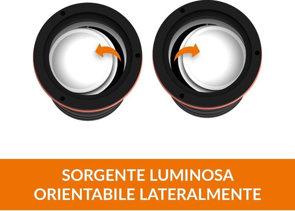 Faro Carrabile GU10 IP67 Orientabile Acciaio INOX 304 - Doppio Pressacavo