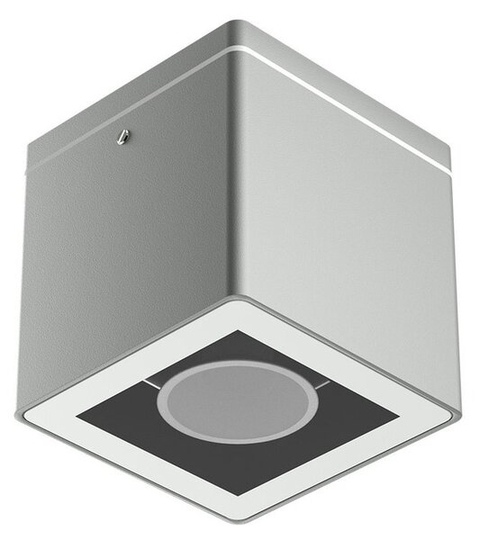 Plafoniera da soffitto Quadrata GU10 IP54 in Alluminio - Grigia