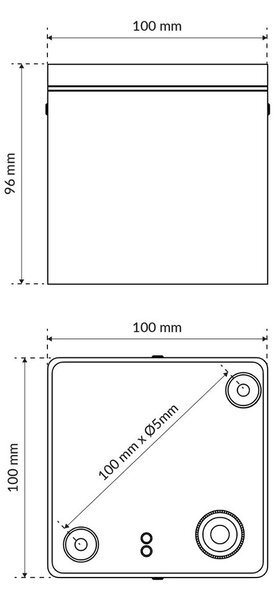 Plafoniera da soffitto Quadrata GU10 IP54 in Alluminio - Grigia