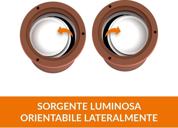 Faro Carrabile GU10 IP67 Orientabile INOX 304 Doppio Pressacavo - Corten