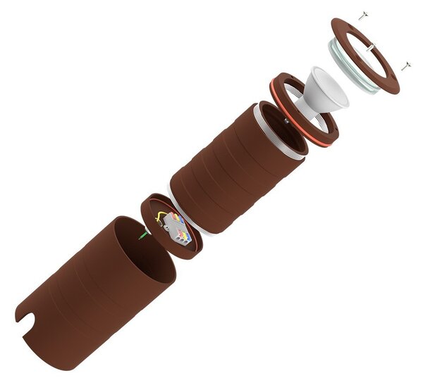 Faro Carrabile GU10 IP67 Orientabile INOX 304 Doppio Pressacavo - Corten