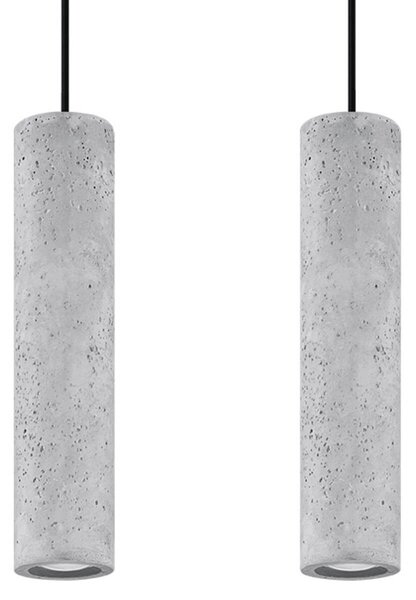 Lampadario a Sospensione LUVO 2 in Cemento 2xGU10 - Grigio