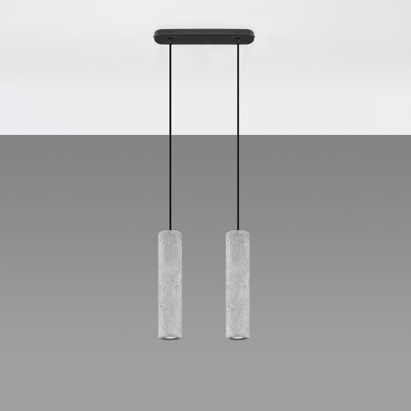 Lampadario a Sospensione LUVO 2 in Cemento 2xGU10 - Grigio