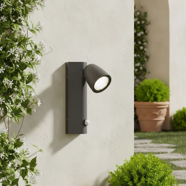 Applique da Esterno GU10 IP65 con Sensore Movimento AXIS - Grigia