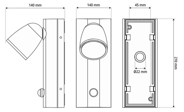 Applique da Esterno GU10 IP65 con Sensore Movimento AXIS - Grigia