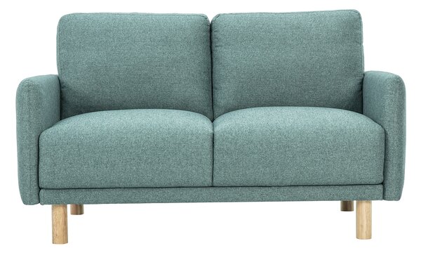 Divano design 2 posti in tessuto verde grigio e legno chiaro BONO
