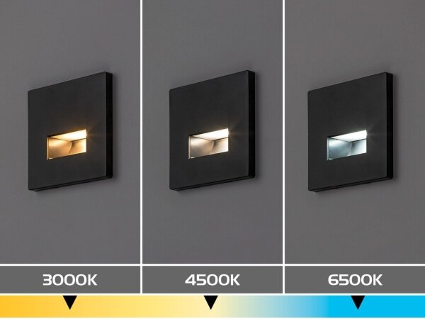 Rabalux 77195 - Lampada LED per scale LUNCA LED/1W/230V 3000/4500/6500K nera