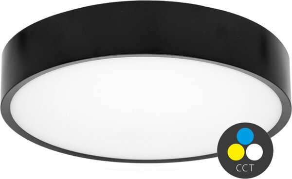 Ecolite CCT Nero Plafoniera LED rotonda 25W WMAT350-25W/CR