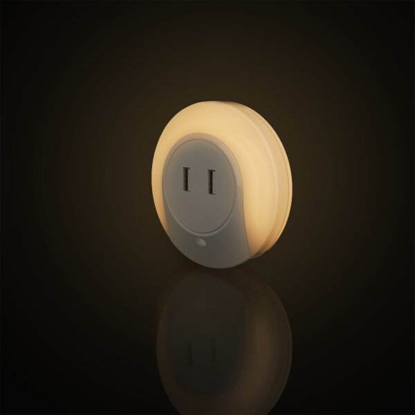 Aigostar - Lampada notturna LED da presa con porta USB LED/0,4W/230V