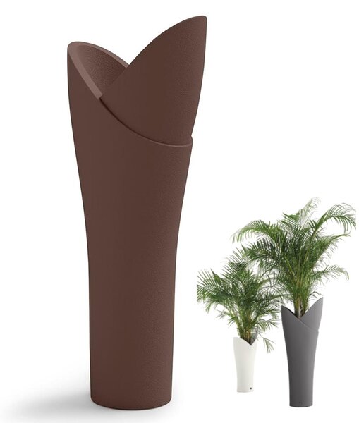 Vaso a colonna per piante Fiorite a cascata ASSIA Dimensioni 56x40x h 119 cm - Peso 6 Kg, Stile vivace e moderno colore Corten