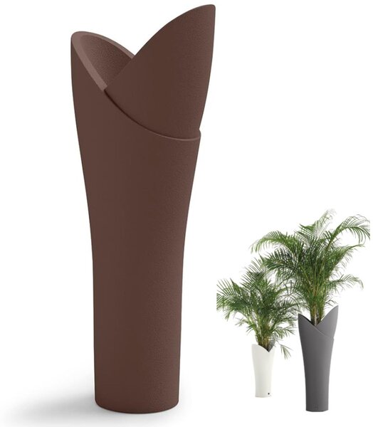 Vaso a colonna per piante Fiorite a cascata ASSIA Dimensioni 56x40x h 140cm - Peso 9 Kg, Stile vivace e moderno colore Corten